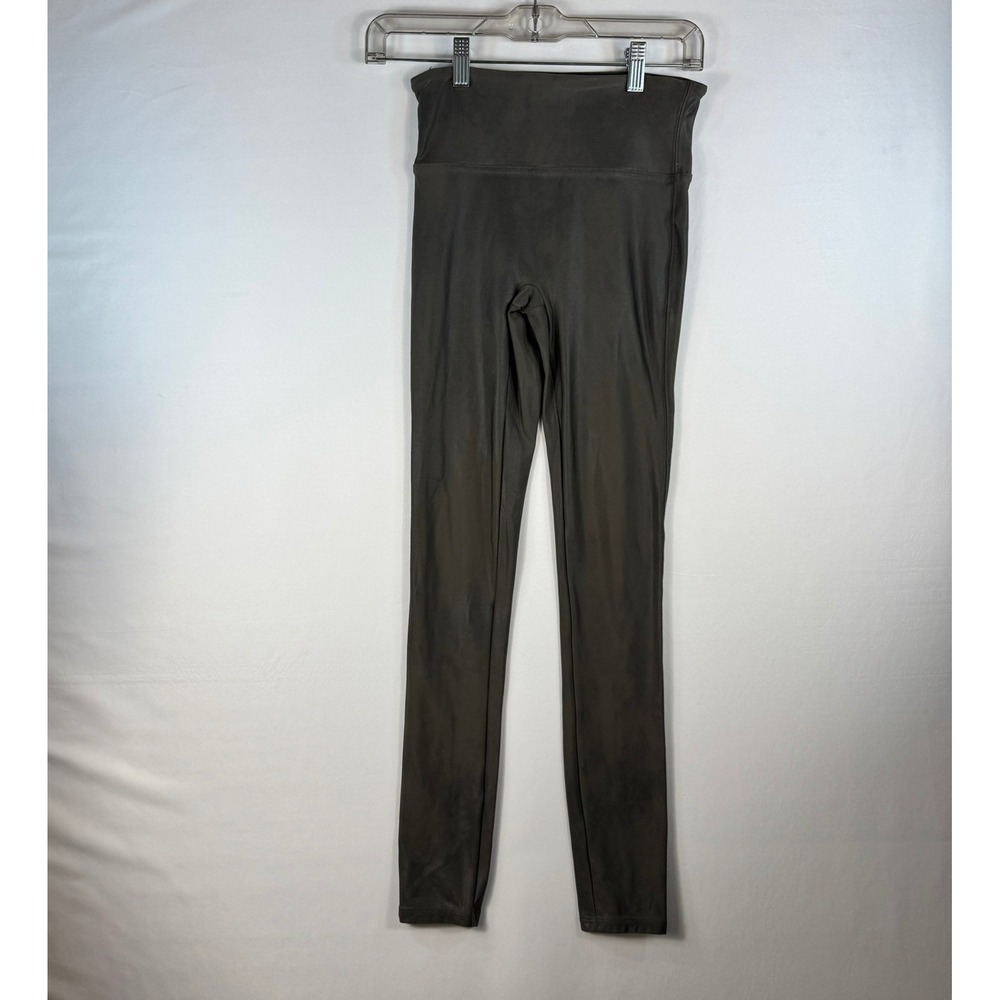 Spanx Faux Leather Leggings Dark Gray High Rise Shaping Small S/P